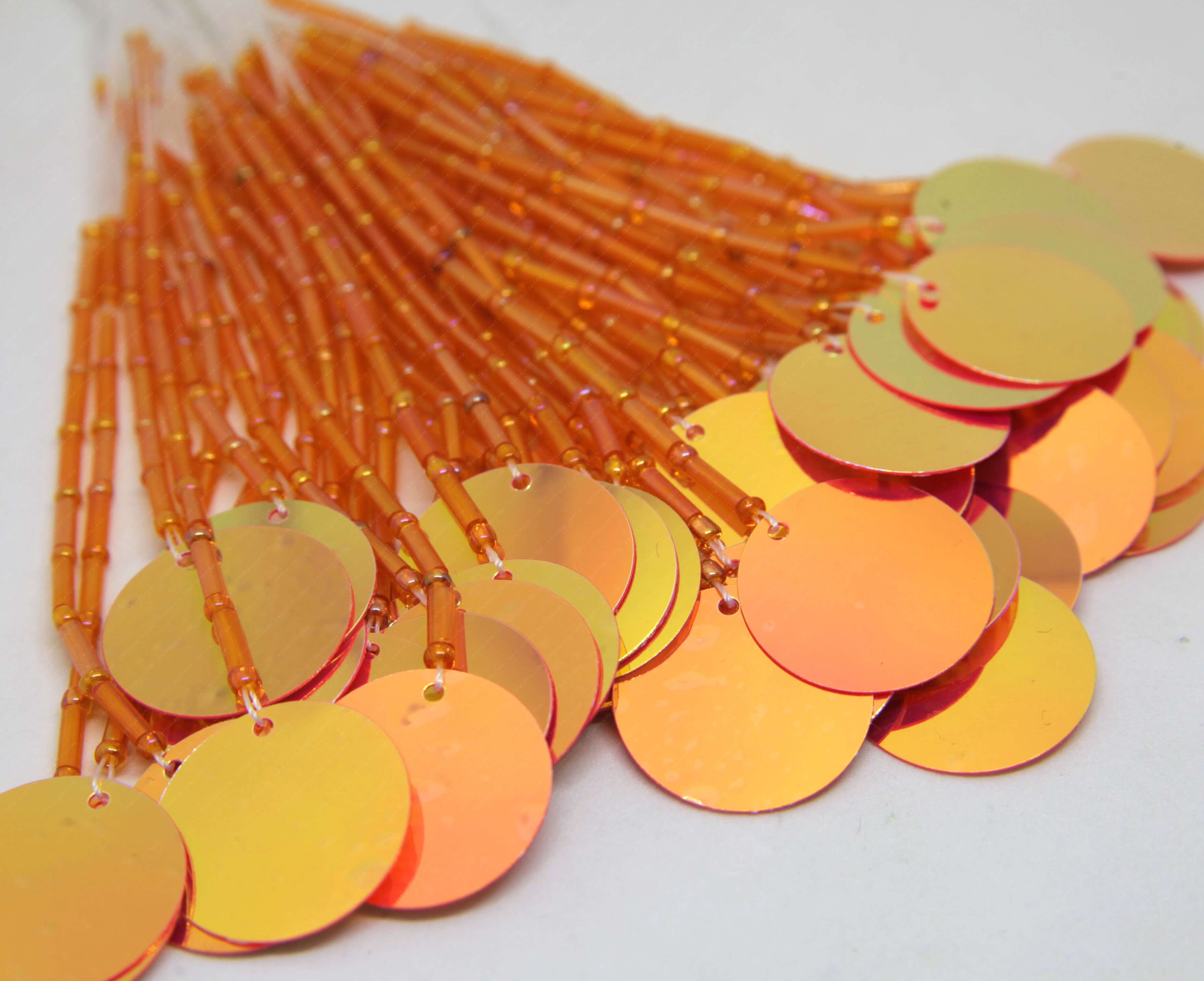 Пучки стекляруса Orange AB + Orange AB паєтка 2см